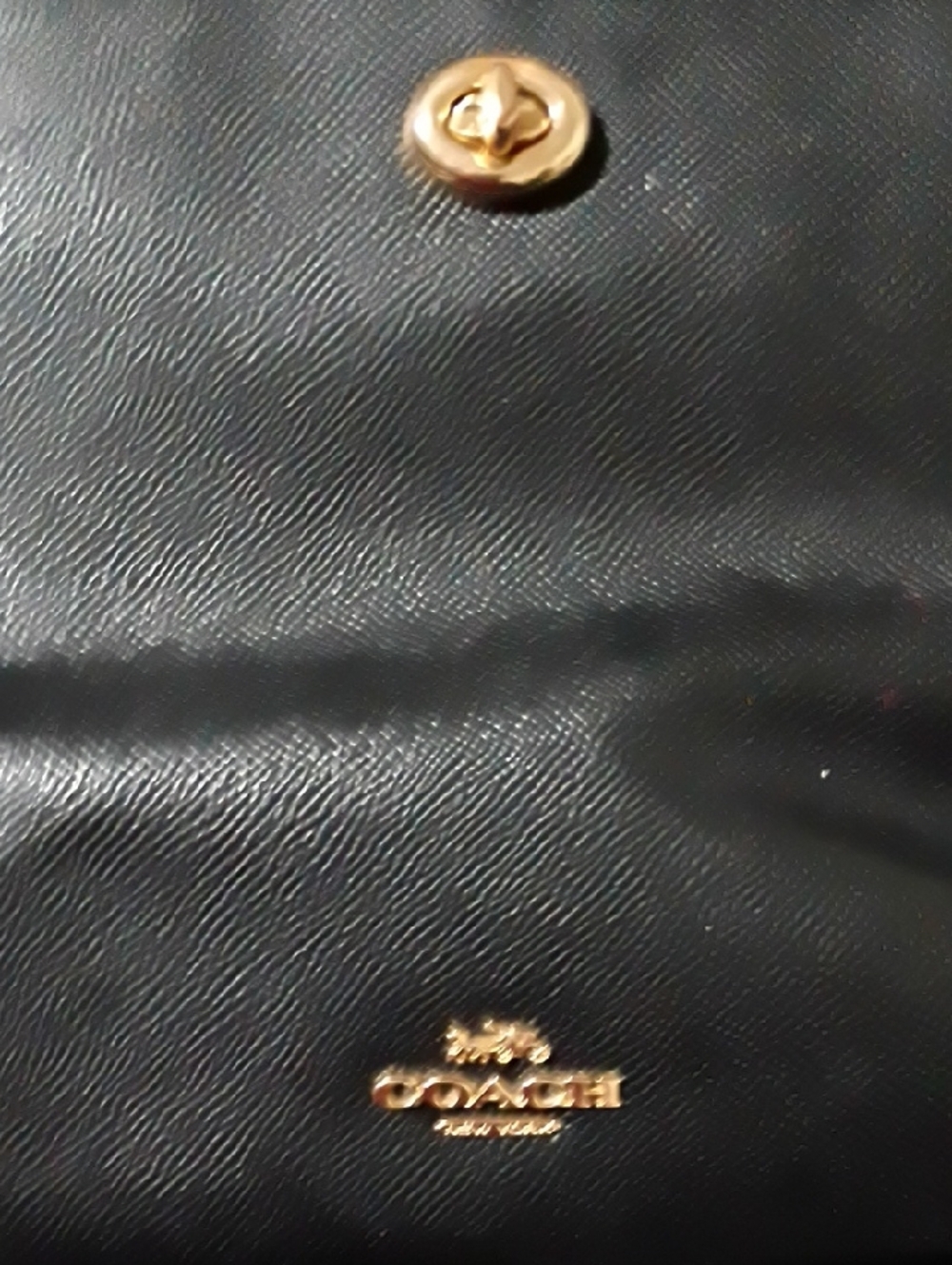 Coach Black Leather Shoulder Bag with Gold Hardware